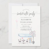 Invitation de fête de bachelorette aquarelle Café (Devant)