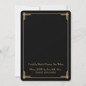 Invitation de fête de Bachelorette Art Déco Black (Dos)
