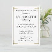 Invitation de fête de Bachelorette Art Déco Blanch (Debout devant)