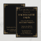 Invitation de fête de Bachelorette Art Déco Tiny G (Devant / Derrière)