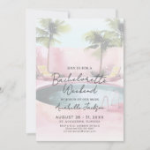 Invitation de fête de bachelorette au bord de la p (Devant)