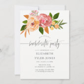 Invitation de fête de Bachelorette aux fleurs sauv (Devant)