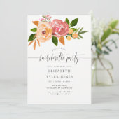 Invitation de fête de Bachelorette aux fleurs sauv (Debout devant)