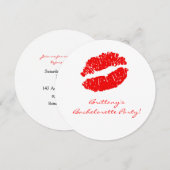 Invitation de fête de bachelorette avec baiser de (Devant / Derrière)