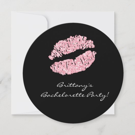 Invitation de fête de Bachelorette avec baiser de (Devant)