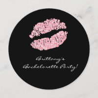 Invitation de fête de Bachelorette avec baiser de