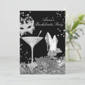 Invitation de fête de bachelorette avec masque et (Debout devant)