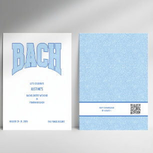 Invitation de fête de Bachelorette Blue Faux Glitt