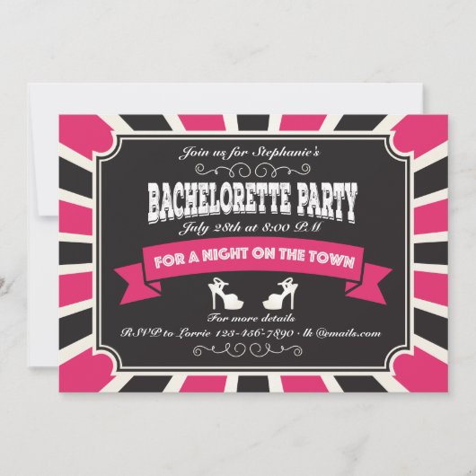 Invitation de fête de bachelorette chaude (Devant)