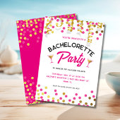 Invitation de fête de bachelorette Chic Rose Chaud