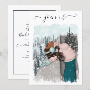 Invitation de fête de bachelorette de Noël Afro-Am