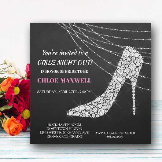 Invitation de fête de Bachelorette de talon aiguil