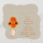 Invitation de fête de Bachelorette en pot Mason Or (Devant / Derrière)