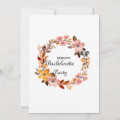 Invitation de fête de bachelorette florale d'autom (Dos)