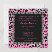 Invitation de fête de bachelorette Glam Pink Léopa (Dos)