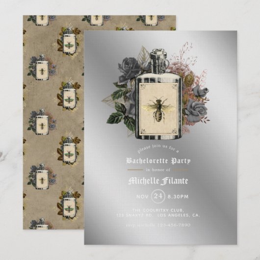 Invitation de fête de Bachelorette gothique Hallow (Devant / Derrière)