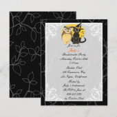 Invitation de fête de Bachelorette Halloween Chat (Devant / Derrière)