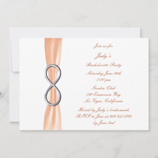 Invitation de fête de Bachelorette Orange Infinity (Devant)