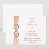 Invitation de fête de Bachelorette Orange Infinity (Devant / Derrière)