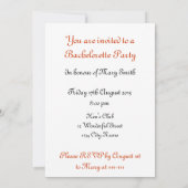 Invitation de fête de Bachelorette - Personnalisée (Dos)
