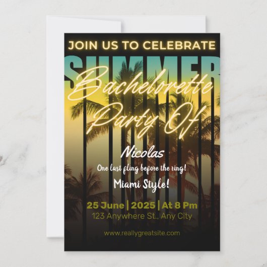Invitation de fête de Bachelorette pour un week-en (Devant)