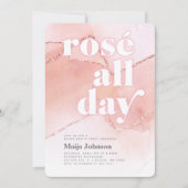 Invitation de fête de Bachelorette Rosé toute la j (Devant)