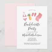 Invitation de fête de bachelorette sur la plage à (Devant / Derrière)