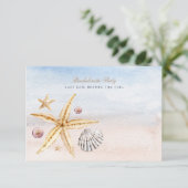 Invitation de fête de Bachelorette sur une plage t (Debout devant)