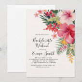 Invitation de fête de Bachelorette tropicale (Devant / Derrière)