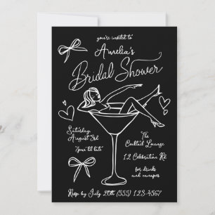 Invitation de fête de bachelorette Verre à Martini