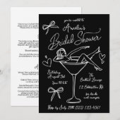 Invitation de fête de bachelorette Verre à Martini (Devant / Derrière)