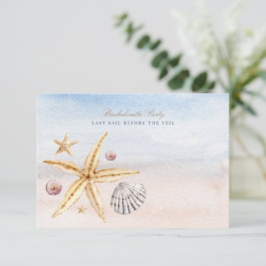 Invitation de fête de bachelorite de plage tropica (Debout devant)