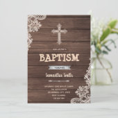 Invitation de fête de baptême rustique (Debout devant)