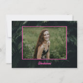 Invitation de fête de Bat Mitzvah tropical rose mo (Dos)