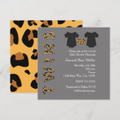 Invitation de fête de bébé chic jumeaux guépard (Devant / Derrière)