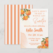 Invitation de Fête de Bébé sur le Thème Fleur d'Or (Devant / Derrière)