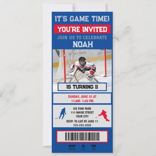 Invitation de fête de billet de gardien de but de (Devant)
