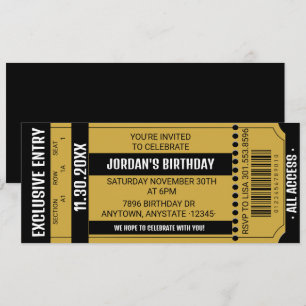 Invitation de fête de billet   Invitations d'événe