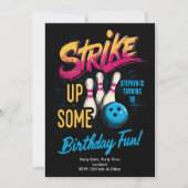 Invitation de fête de bowling pour adolescents Coo (Devant)