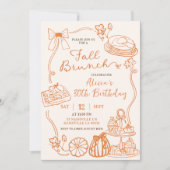 Invitation de fête de brunch d'automne dessinée à  (Devant)