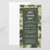 Invitation de fête de camouflage militaire (Devant / Derrière)