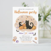 Invitation de fête de candy Halloween Spooktacular (Debout devant)