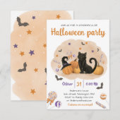 Invitation de fête de candy Halloween Spooktacular (Devant / Derrière)