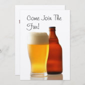 Invitation de fête de célibataire avec bouteille d (Devant / Derrière)