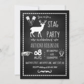 Invitation de fête de célibataire sur tableau noir (Devant)