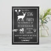 Invitation de fête de célibataire sur tableau noir (Debout devant)