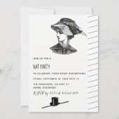 Invitation de fête de chapeau rétro vintage (Devant)