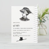 Invitation de fête de chapeau rétro vintage (Debout devant)