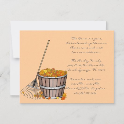 Invitation de fête de Chauffage de Maison Mignonne (Devant)
