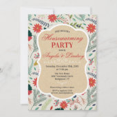 Invitation de Fête de Chauffage Fleurie (Devant)